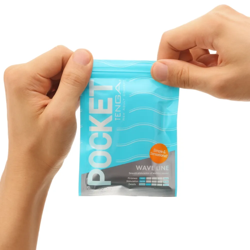 Masturbátor Tenga Pocket Wave Line, kapesní, jednorázový, průhledný - obrázek 6