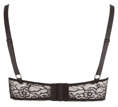Krajková otevřená podprsenka s ozdobným kroužkem Cottelli Collection, černá, 85D - obrázek 5