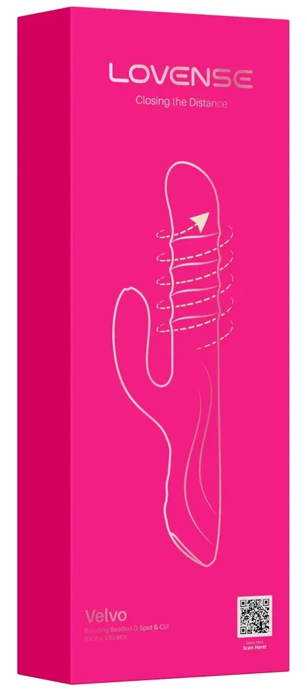 Rotační vibrátor Lovense Velvo s dvojí stimulací, ovládání aplikací, 24,7 cm