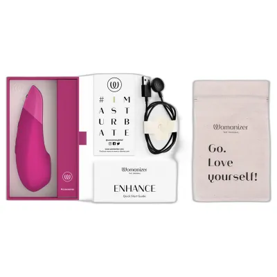 Tlakový stimulátor klitorisu s vibracemi Womanizer Enhance, zářivě růžový - obrázek 6