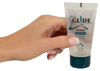Lubrikační gel Just Glide Premium na vodní bázi s kyselinou hyaluronovou, 50 ml - obrázek 3