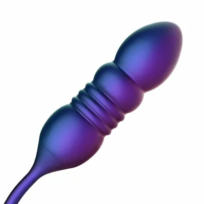 Vibrační erekční kroužek Hueman Deep Impact s přirážením a ovladačem, fialový - obrázek 9