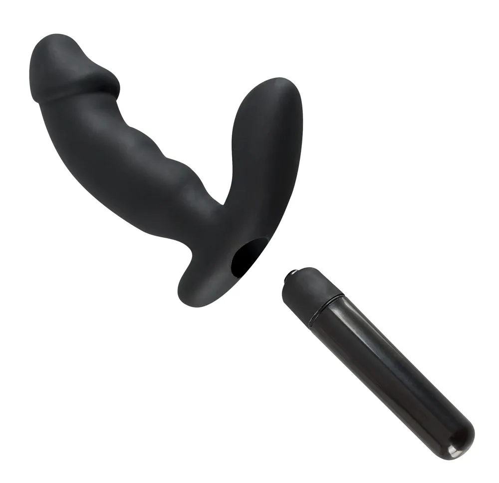 Vibrační stimulátor prostaty Rebel se stimulátorem hráze, silikonový, černý, 15 cm - obrázek 4