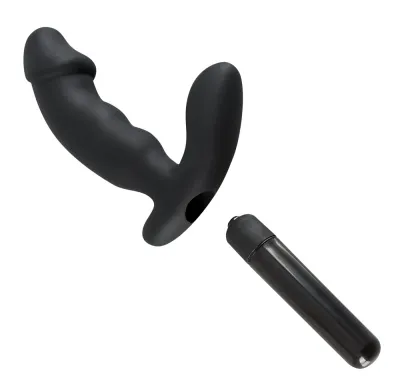 Vibrační stimulátor prostaty Rebel se stimulátorem hráze, silikonový, černý, 15 cm - obrázek 4
