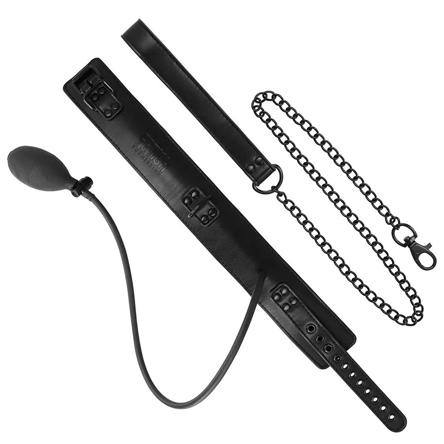 Nafukovací obojek s řetězem Fetish Submissive Bondage - obrázek 7