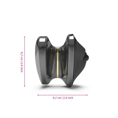 Přikládací vibrátor s elektrostimulací Mystim Heart's Desire, silikon, černý - obrázek 6