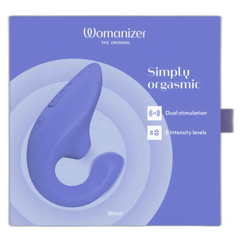 Rabbit vibrátor s tlakovým stimulátorem klitorisu Womanizer Blend, zářivě modrý - obrázek 16