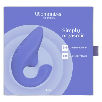 Rabbit vibrátor s tlakovým stimulátorem klitorisu Womanizer Blend, zářivě modrý - obrázek 16