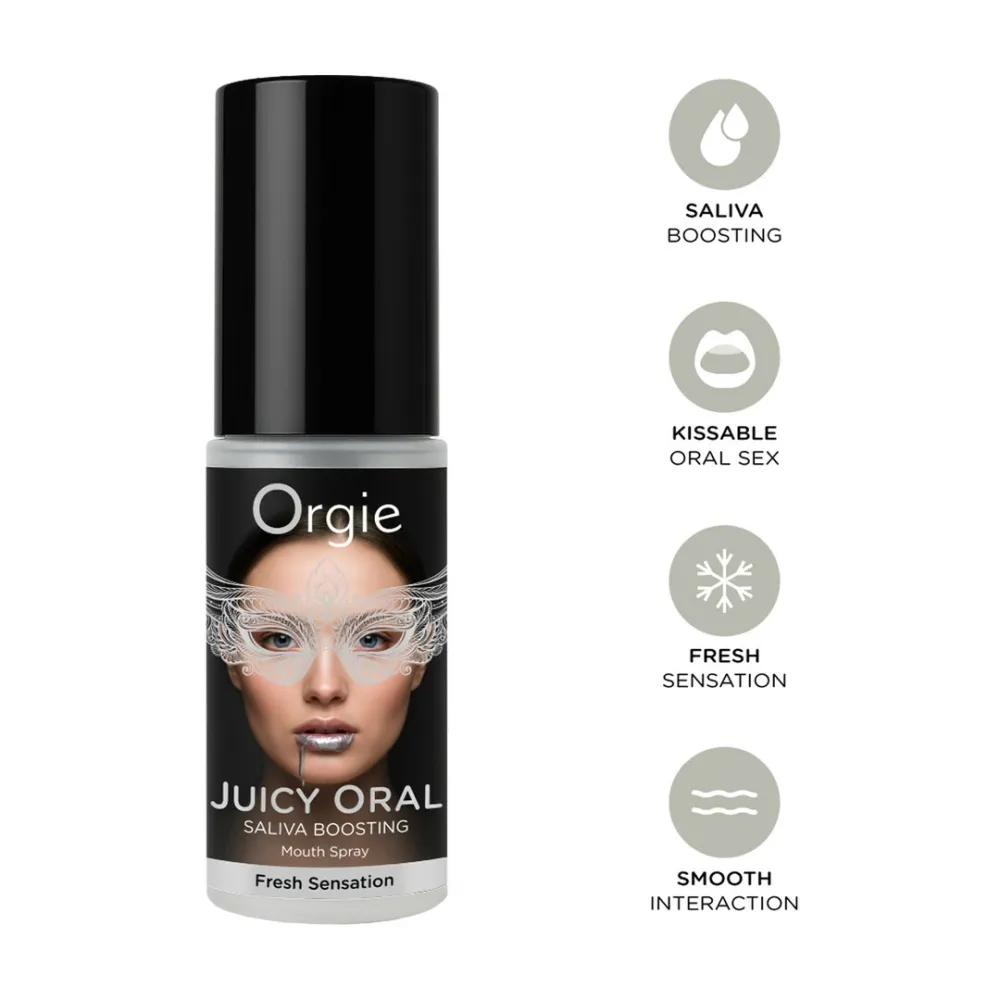 Sprej do úst pro orální sex Orgie Juicy Oral, podpora tvorby slin, máta, 15 ml - obrázek 4