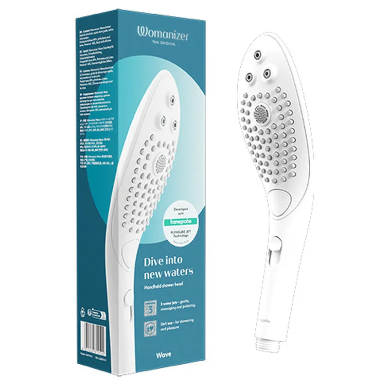 Sprchová hlavice se stimulací klitorisu Womanizer Wave, bílá