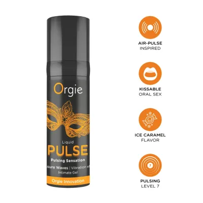 Stimulační gel Orgie Liquid Pulse s pulzujícím efektem, Ice Caramel, 15 ml - obrázek 3
