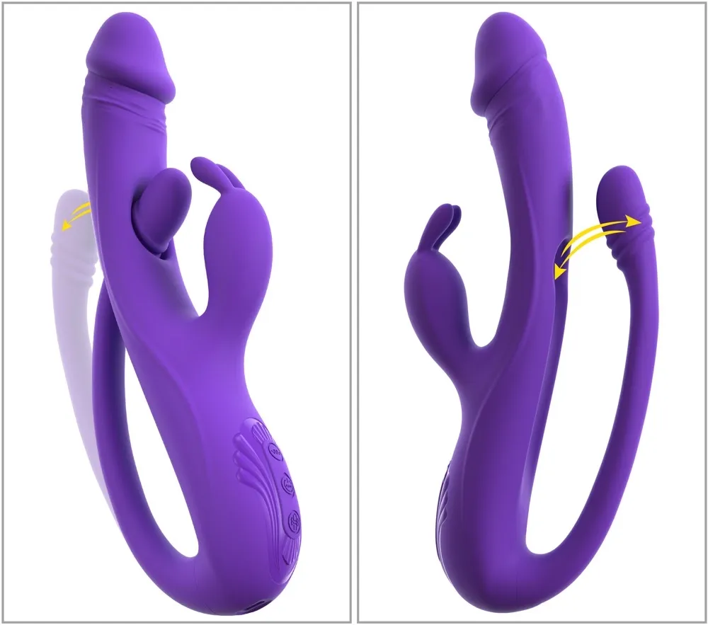 Rabbit vibrátor Sweet Smile na bod G a anální stimulaci, tři motory, 23 cm - obrázek 5