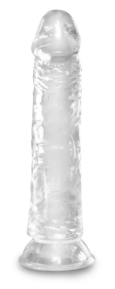Průhledné realistické dildo King Cock Clear s přísavkou, 19,7 cm - obrázek 3