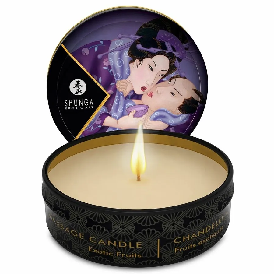 Masážní svíčka Shunga Mini Caress by Candlelight, exotické ovoce, 30 ml