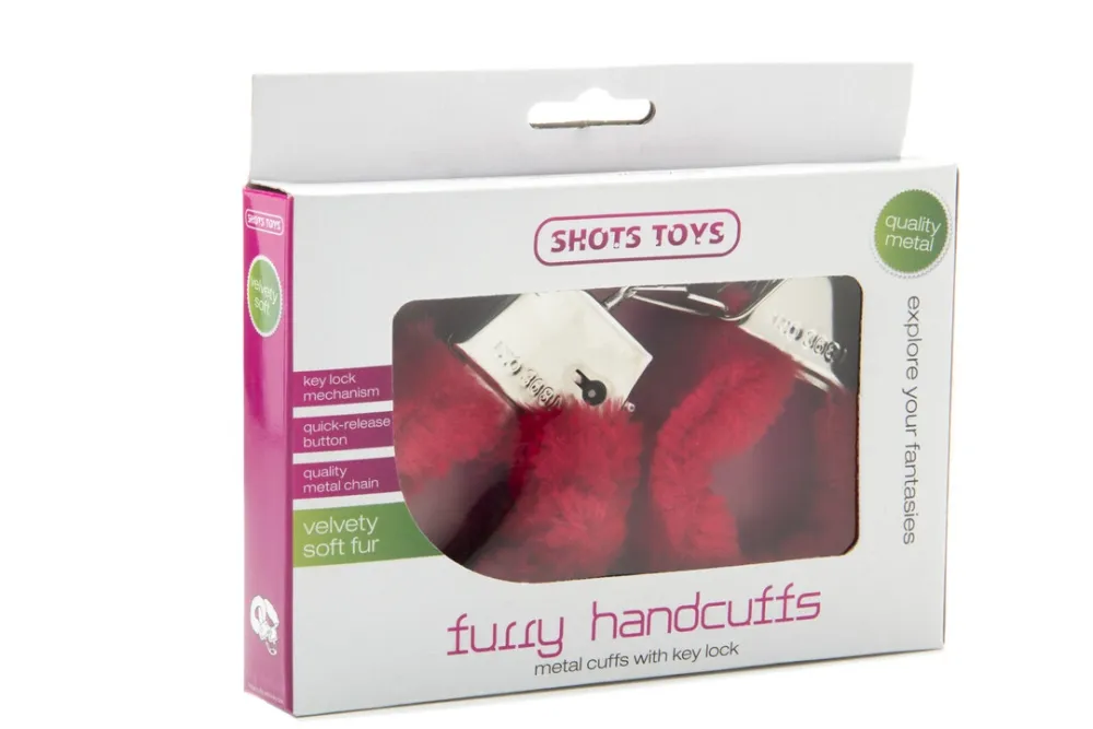 Plyšová pouta Ouch! Plush Handcuffs s umělou kožešinou, černá - obrázek 3