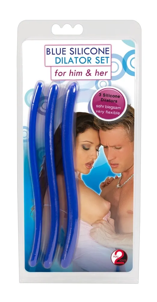 Sada 3 silikonových dilatátorů do močové trubice You2Toys, tmavě modrá, 16,5 cm
