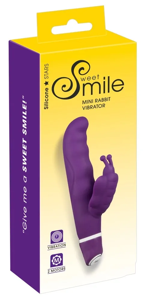 Smile G-Butterfly silikonový vibrátor na bod G s motýlkem fialový 15,5 cm