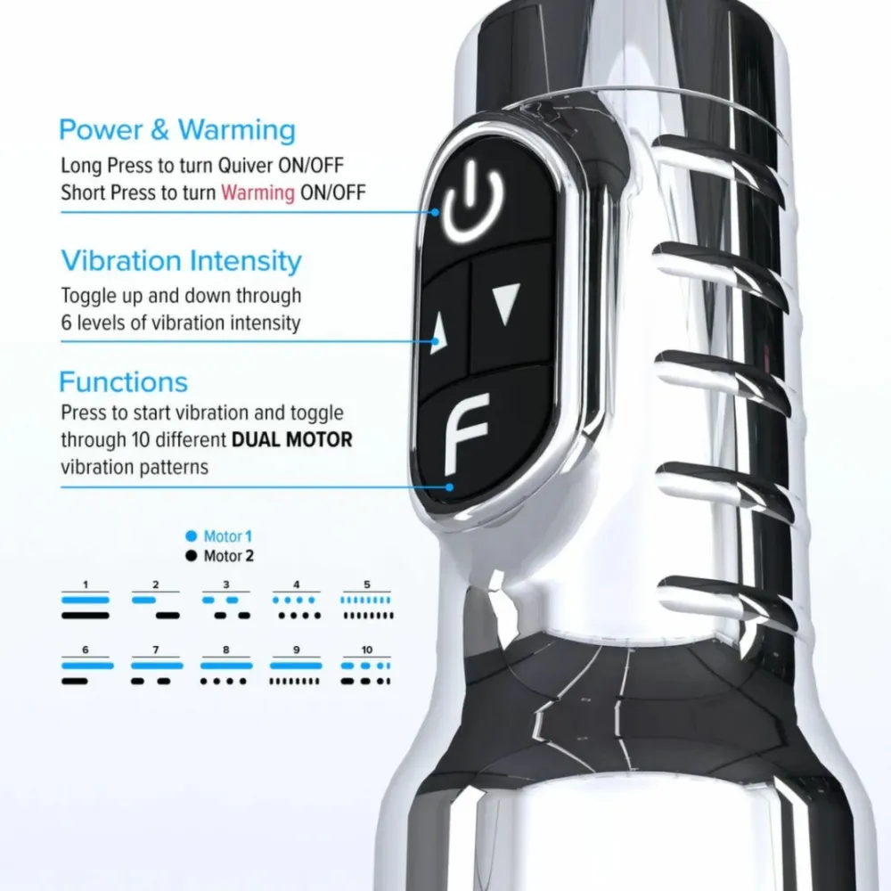 Vibrační masturbátor Fleshlight Quiver s funkcí ohřevu, černý - obrázek 5
