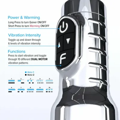 Vibrační masturbátor Fleshlight Quiver s funkcí ohřevu, černý - obrázek 5