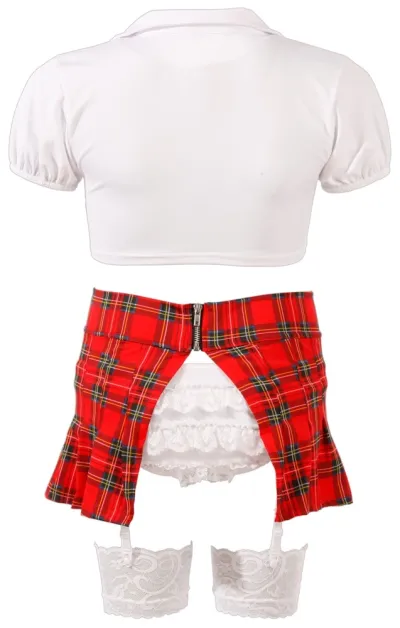Kostým školačky Cottelli Collection Schoolgirl s punčochami a podvazky, M - obrázek 8