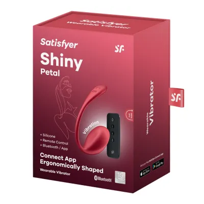 Nositelný vibrátor na bod G Satisfyer Shiny Petal s ovladačem a aplikací, červený - obrázek 2