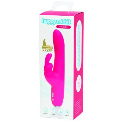 Rabbit vibrátor Happy Rabbit Curve Slim, nabíjecí, růžový - obrázek 6