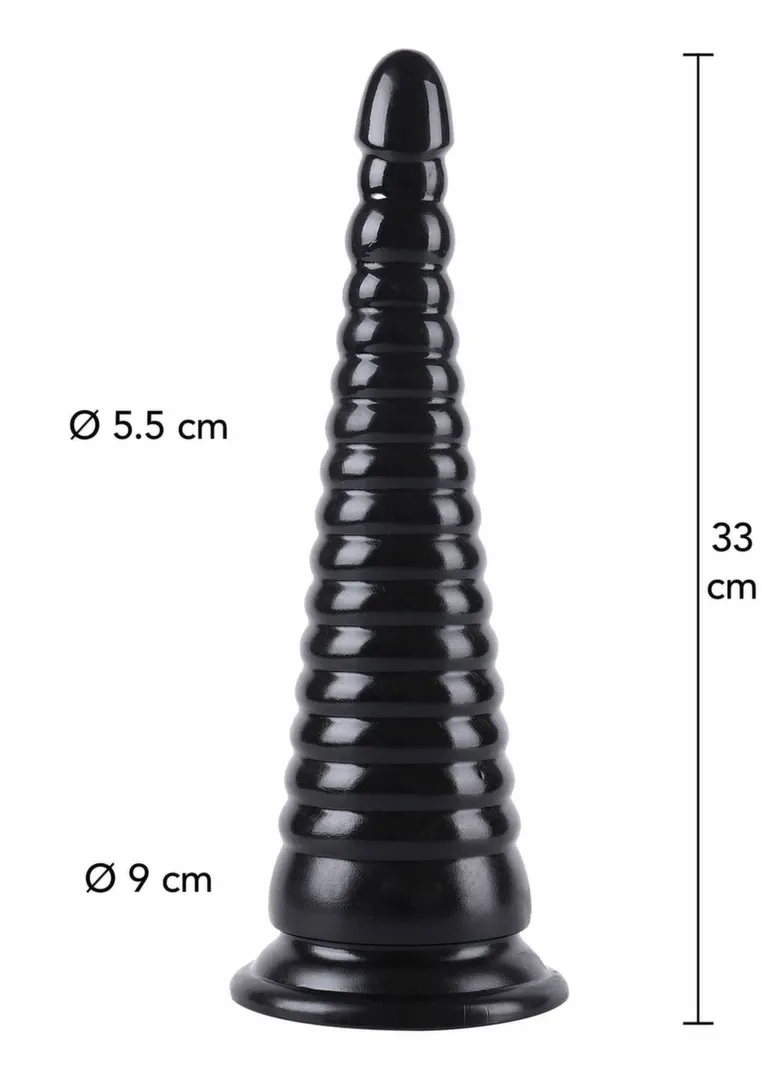 Kuželovitý anální kolík Hidden Desire Extreme Anal Cone XXL, 33 cm, černý