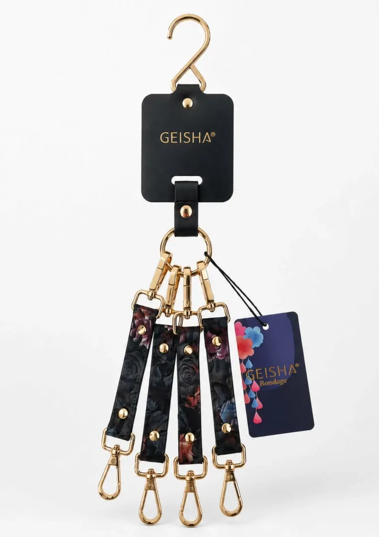 Hogtie GEISHA Floral Jacquard ke spojení pout, veganská kůže, černý - obrázek 8