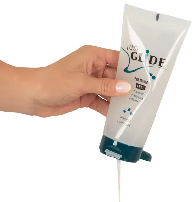 Anální lubrikační gel Just Glide Premium Anal s kyselinou hyaluronovou, 200 ml - obrázek 3
