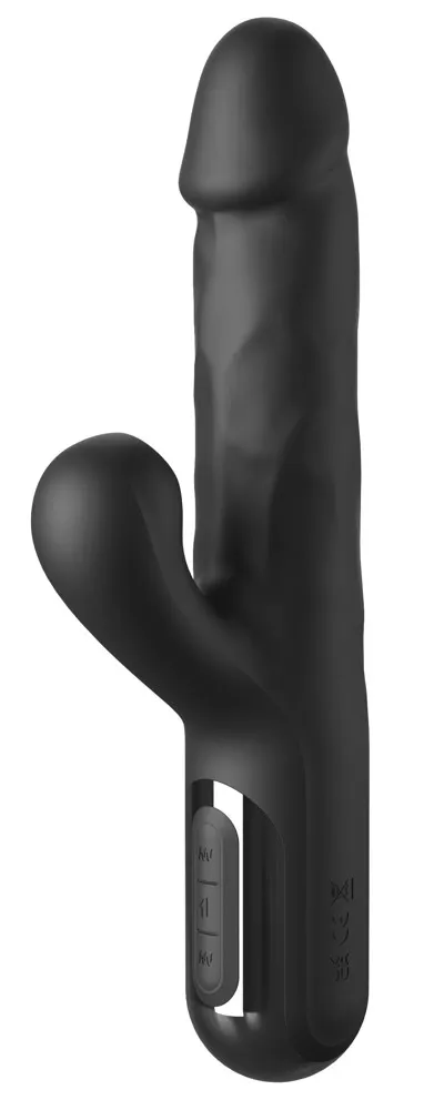 Přirážecí rabbit vibrátor Fetish Fantasy Series Sonix, silikonový, černý, 23 cm - obrázek 3