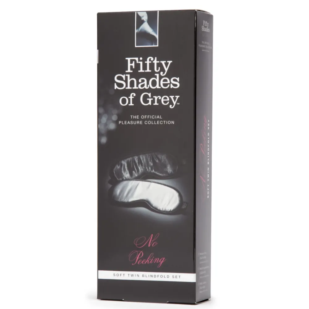 Saténové pásky přes oči Fifty Shades of Grey No Peeking, sada 2 ks, černé - obrázek 4