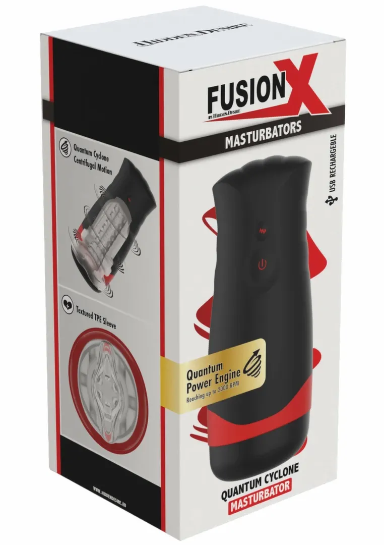 Automatický rotační masturbátor Hidden Desire Fusion X Quantum Cyclone, černý - obrázek 3