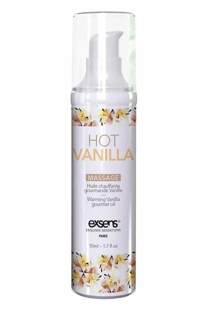 Hřejivý masážní olej EXSENS Hot Vanilla, vanilka, 50 ml - obrázek 3