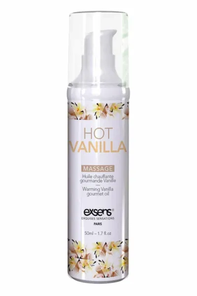 Hřejivý masážní olej EXSENS Hot Vanilla, vanilka, 50 ml - obrázek 3