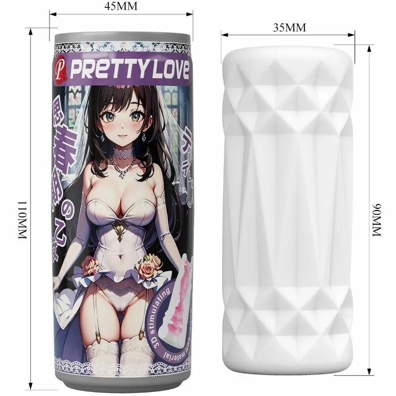 Masturbátor Pretty Love ve tvaru plechovky, model 2, bílý - obrázek 6