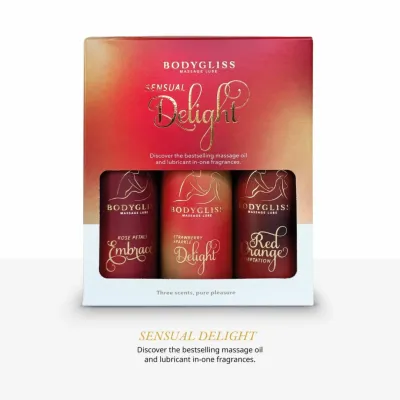 Sada lubrikačních gelů BodyGliss Travel Edition, červený pomeranč, jahoda, růže, 3 × 30 ml - obrázek 3