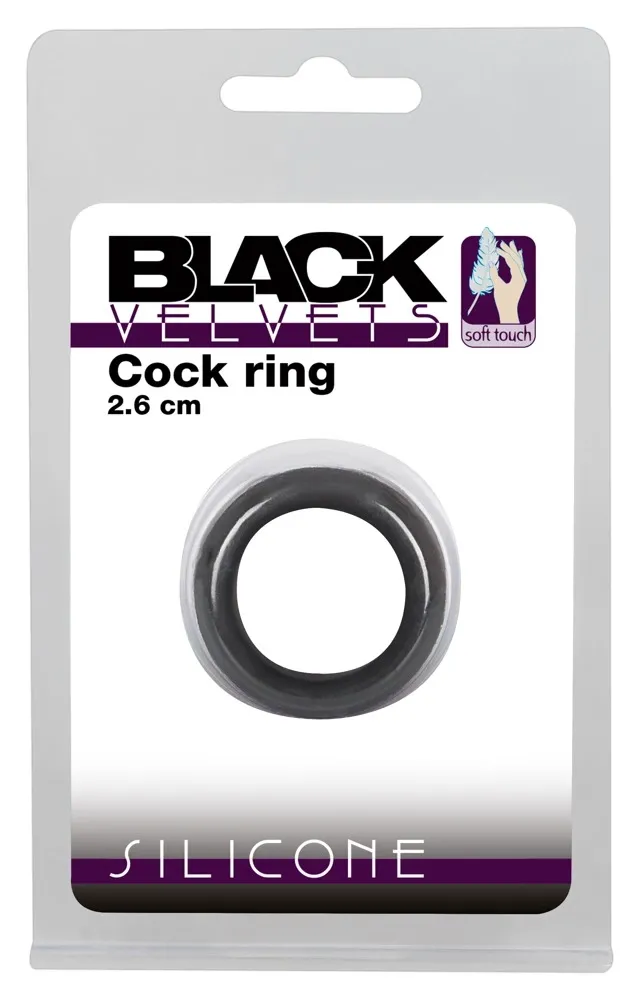 Erekční kroužek Black Velvets Performance Ring, silikon, černý, 2,6 cm