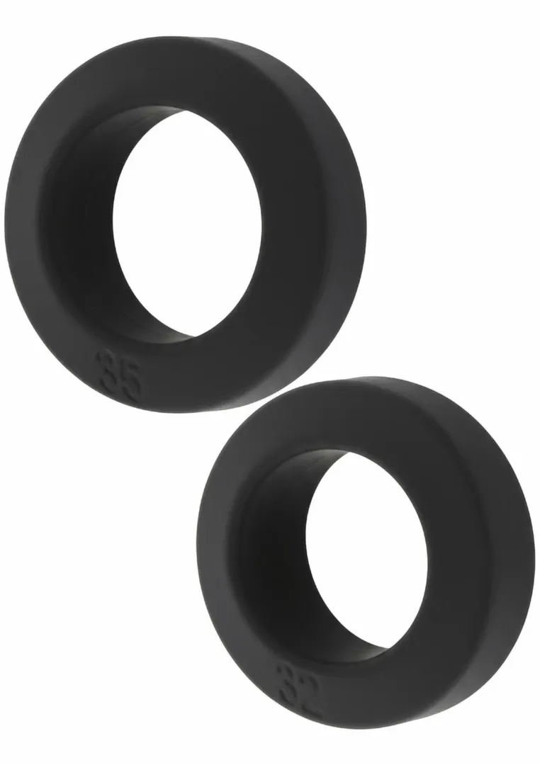 Erekční kroužky Hidden Desire Double Stackers, velikost M, silikon, černé, 2 ks