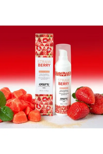 Hřejivý masážní olej EXSENS Strawberry, jahoda, 50 ml - obrázek 4