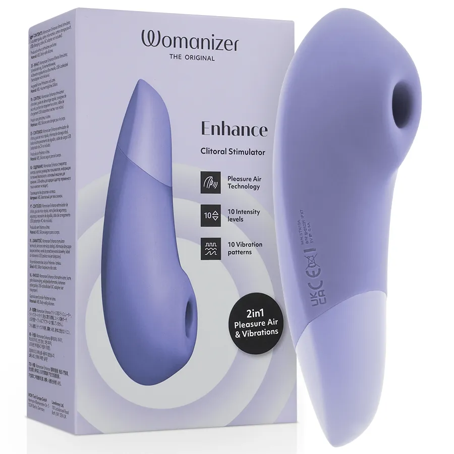 Tlakový stimulátor klitorisu s vibracemi Womanizer Enhance, lila
