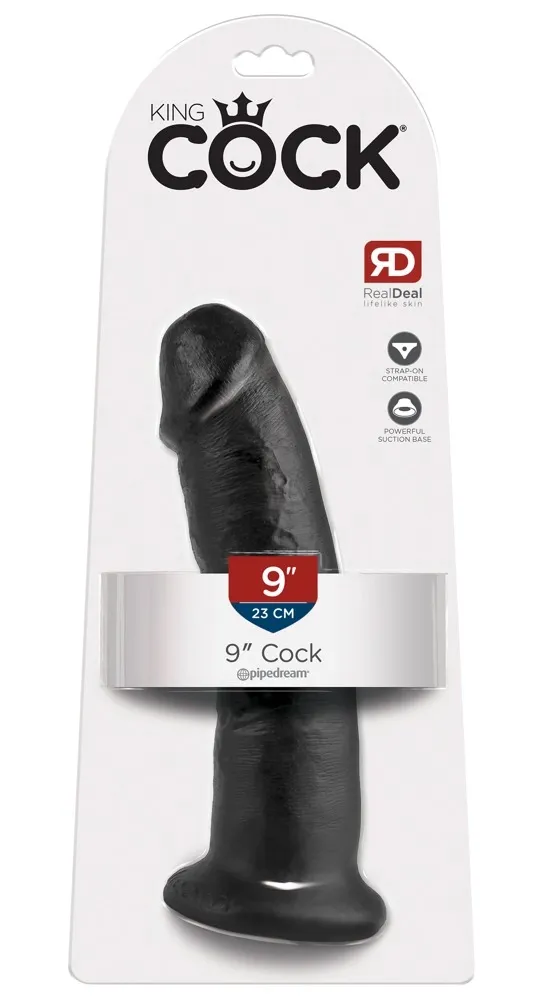 Realistické dildo King Cock s přísavkou, 22,9 cm, černé