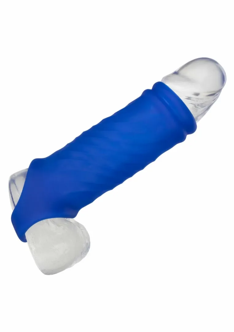 Návlek na penis CalExotics Admiral Wave Extension, tekutý silikon, modrý - obrázek 7