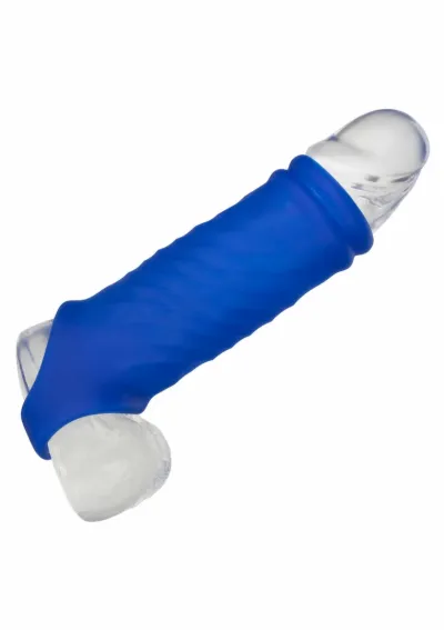 Návlek na penis CalExotics Admiral Wave Extension, tekutý silikon, modrý - obrázek 7