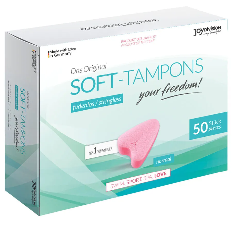Houbové tampony bez šňůrky Joydivision Soft-Tampons Original Normal, 50 ks