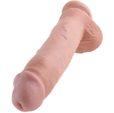 Realistické dildo King Cock s varlaty a přísavkou, 28 cm, tělové - obrázek 4