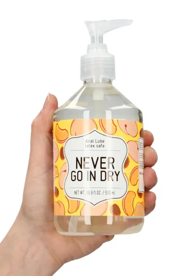 Anální lubrikační gel na vodní bázi Never Go In Dry, 500 ml - obrázek 9
