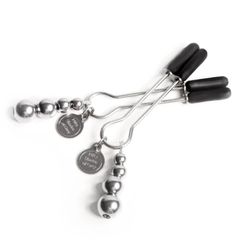 Svorky na bradavky Fifty Shades of Grey The Pinch, nastavitelné, se silikonem, 8,3 cm