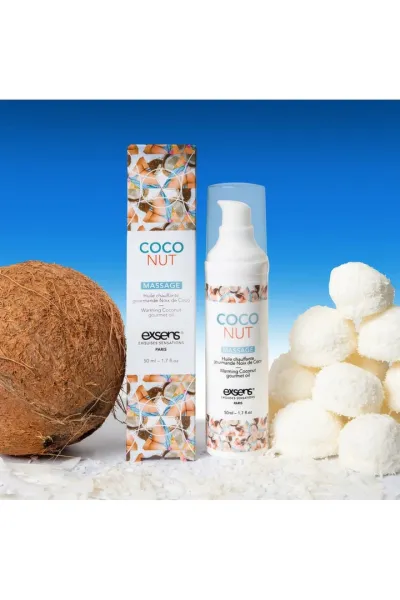 Hřejivý masážní olej EXSENS Coconut, kokos, 50 ml - obrázek 4