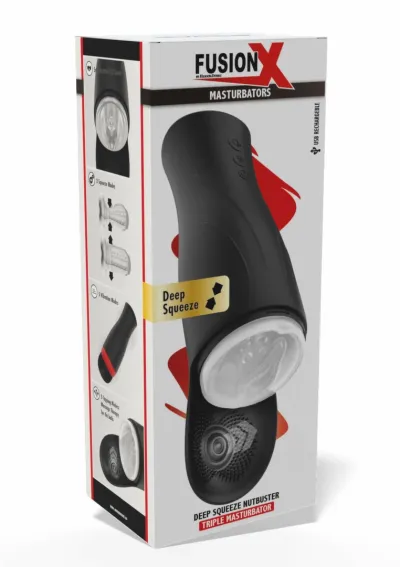 Automatický stimulátor varlat Deep Squeeze Nutbuster Triple, nabíjecí, černý - obrázek 2