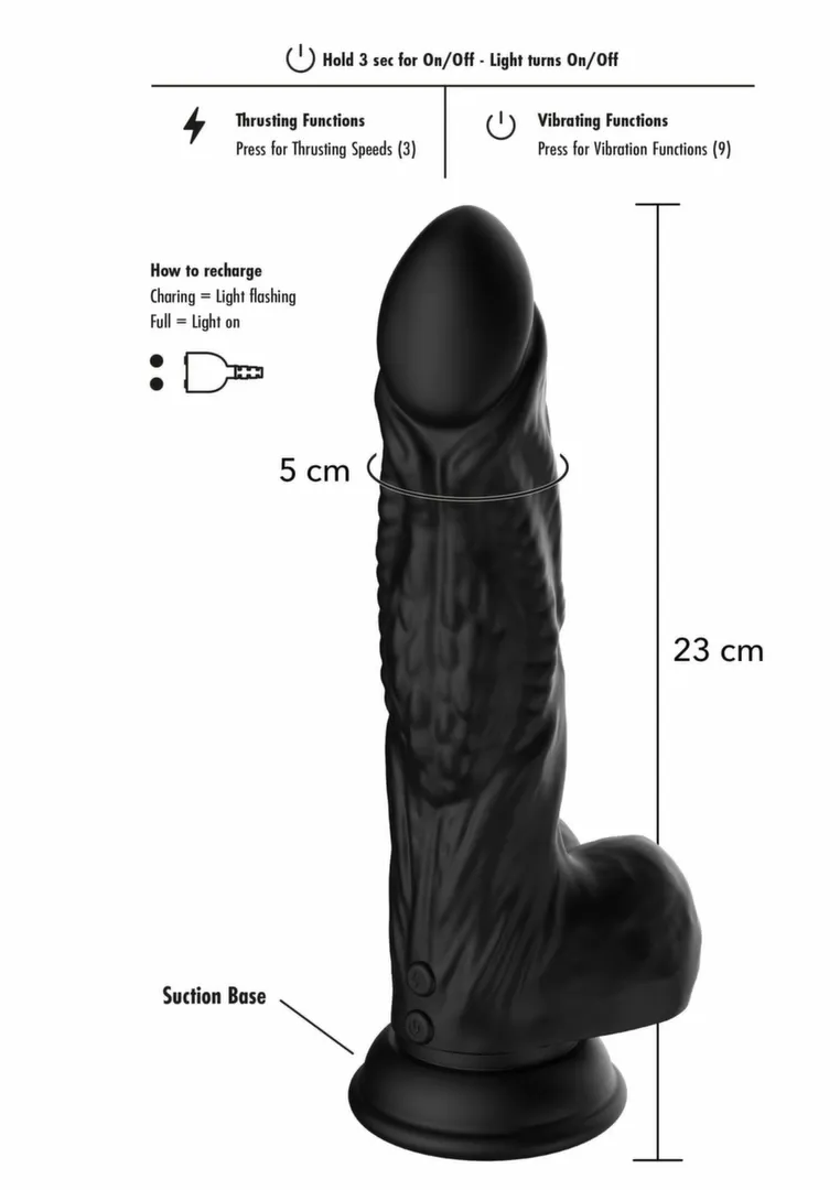 Vibrační dildo s přísavkou HIDDEN DESIRE EXTREME Raptor, silikon, 25 cm - obrázek 5